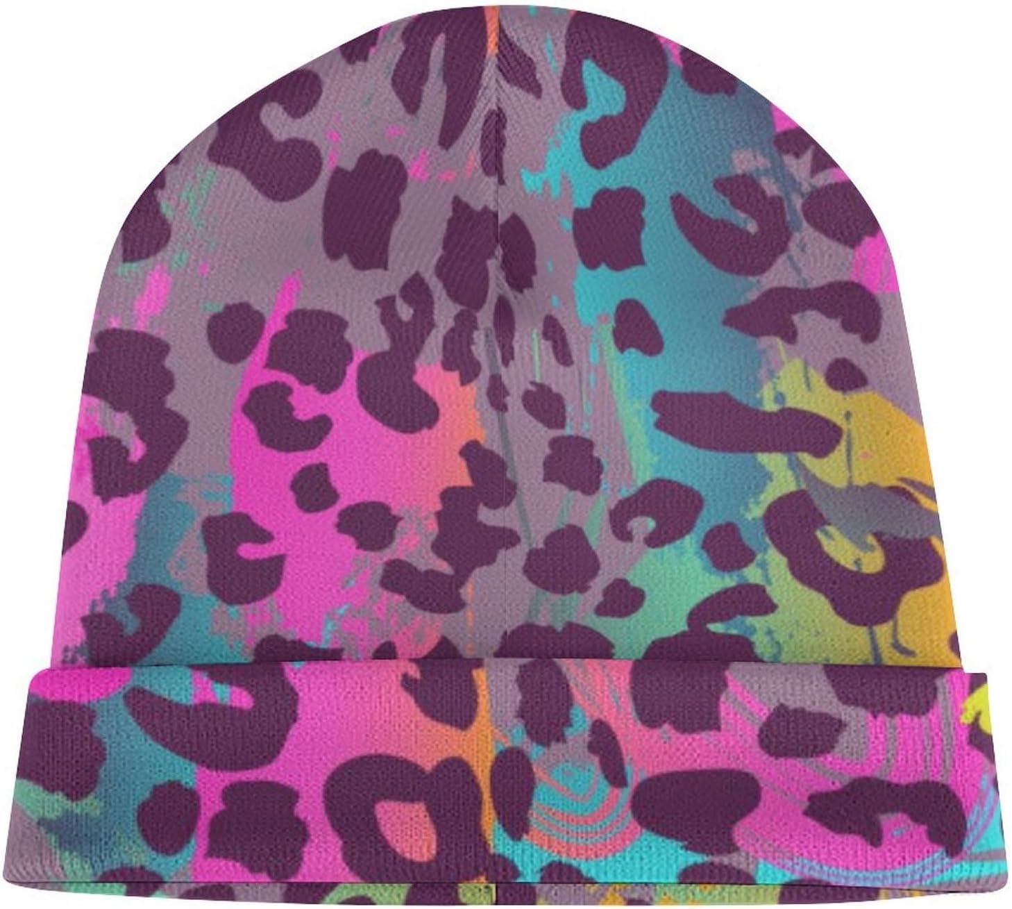 Colorful Animal Skin Texture Printed Knitted Hat Fashion Beanie Winter Warm Women's Men's Pullover Hat