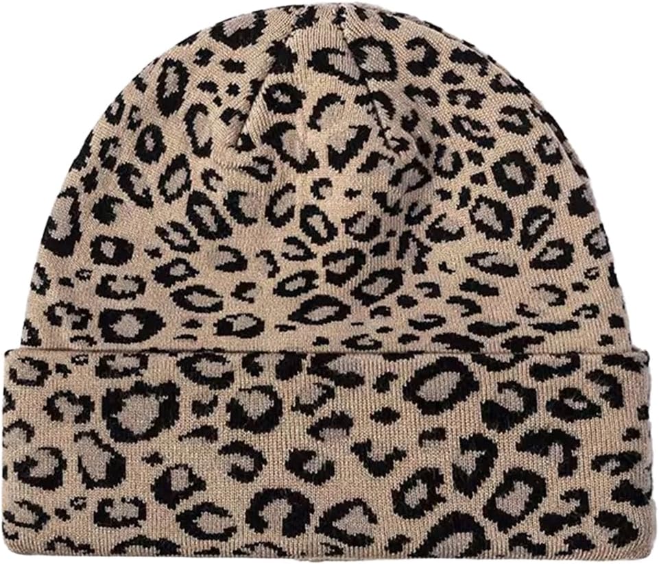 Beanie Hat for Men Women raffe Cow Print Leopard eetah Print Hat Funny Animal Themed Knit Stuff Lover fts
