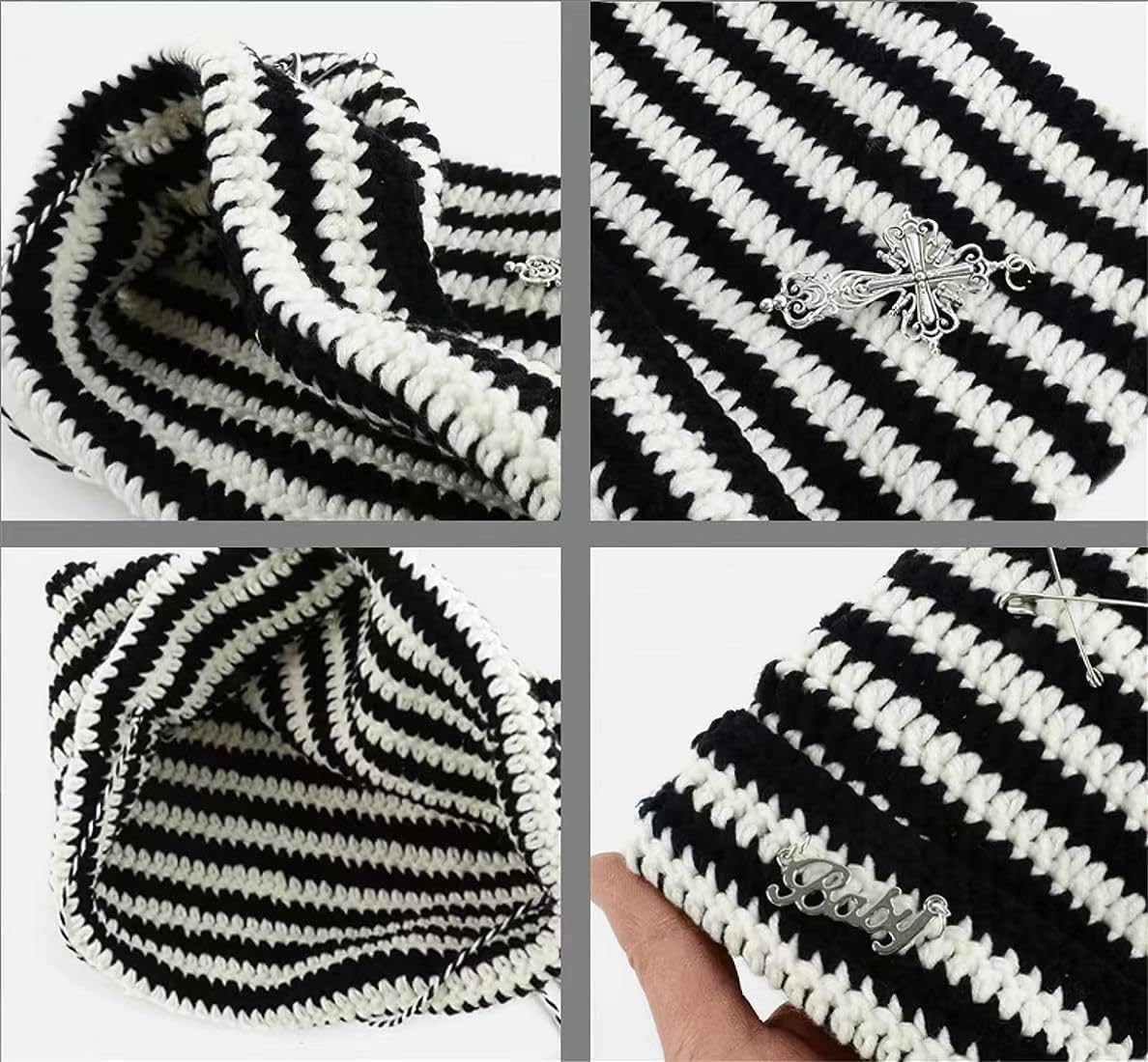 Beanies Crochet Knitted Hats for Women Girls Fox Cat Ear Goth Accessories Clothes - Image 2
